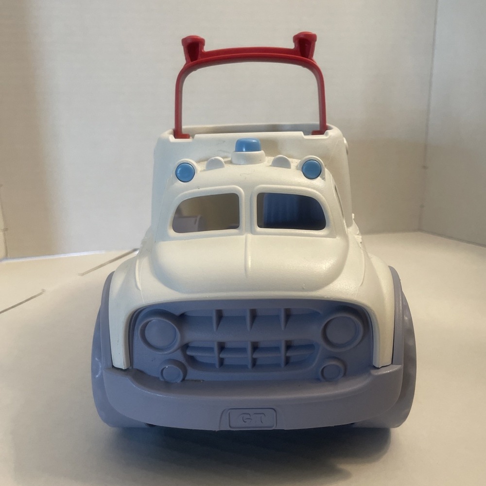 Green Toys Ambulance With Tilt Up Handle Rolls Great USA - Picture 3 of 13